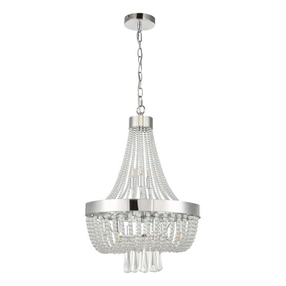 Där Lighting Alyssa 9 Light Pendant Polished Chrome Glass