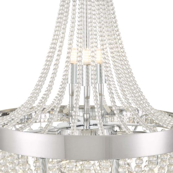 Där Lighting Alyssa 9 Light Pendant Polished Chrome Glass