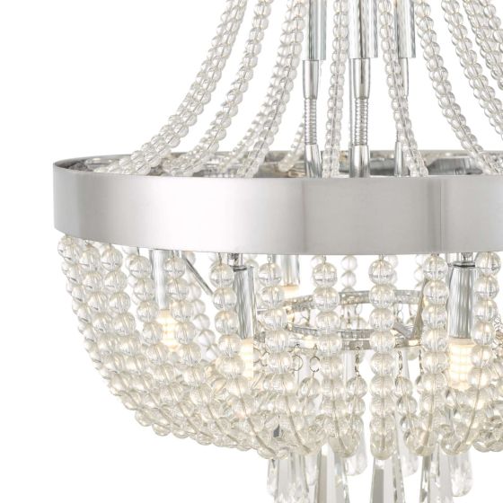 Där Lighting Alyssa 9 Light Pendant Polished Chrome Glass