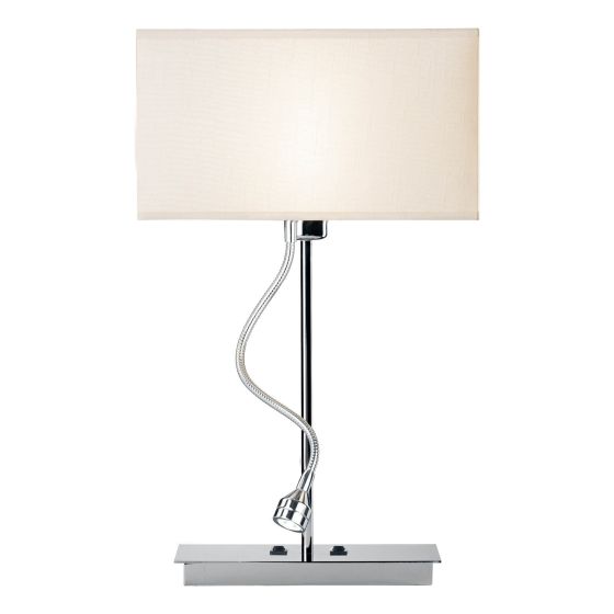 där lighting Amalfi Table Lamp Polished Chrome LED With Shade