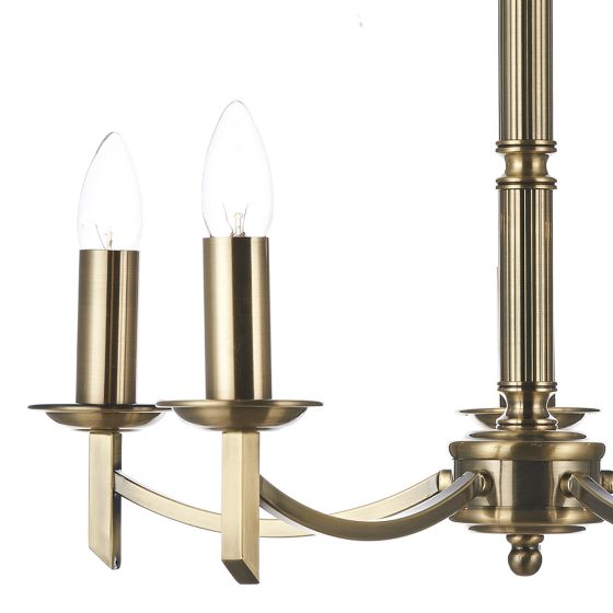 Där Lighting Ambassador 5 Light Dual Mount Pendant Antique Brass