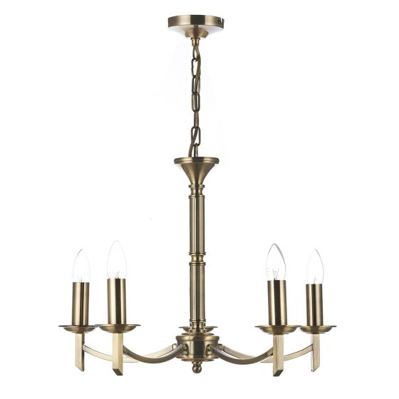 Där Lighting Ambassador 5 Light Dual Mount Pendant Antique Brass
