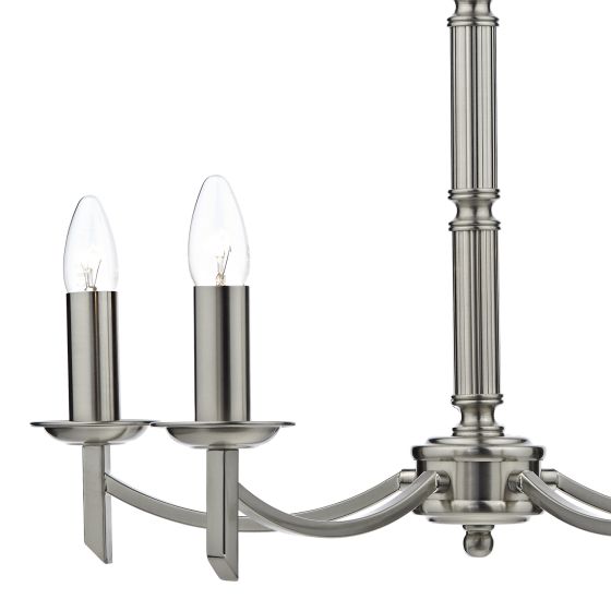 där lighting Ambassador 5 Light Dual Mount Pendant Satin Chrome