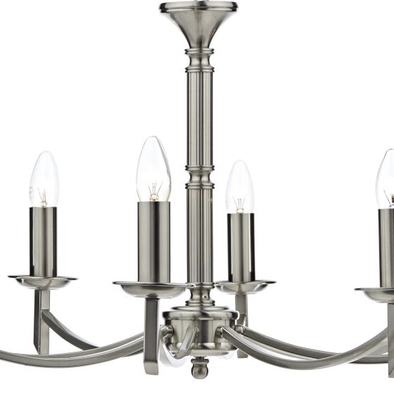 Där Lighting Ambassador 8 Light Dual Mount Chandelier Satin Chrome