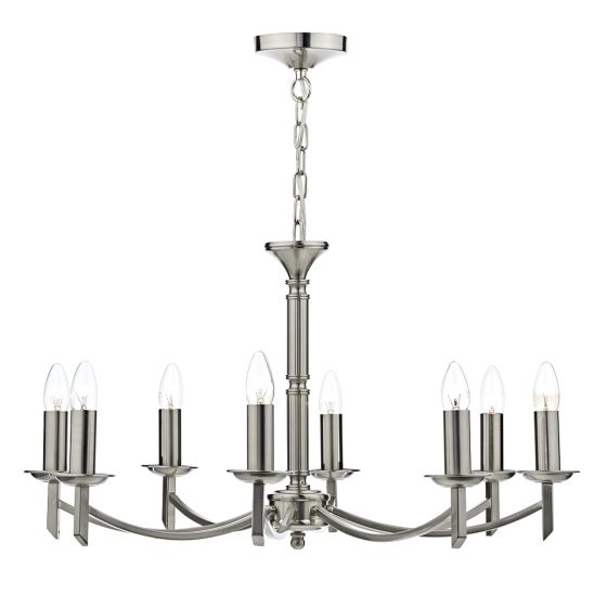 Där Lighting Ambassador 8 Light Dual Mount Chandelier Satin Chrome