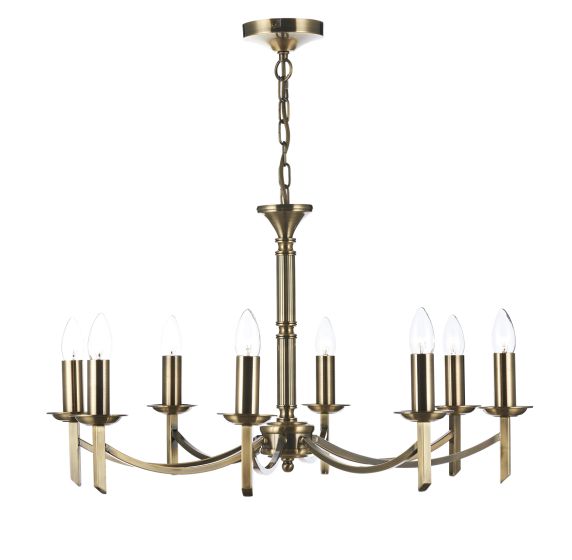 Där Lighting Ambassador 8 Light Dual Mount Pendant Antique Brass