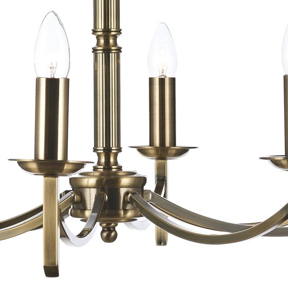 Där Lighting Ambassador 8 Light Dual Mount Pendant Antique Brass