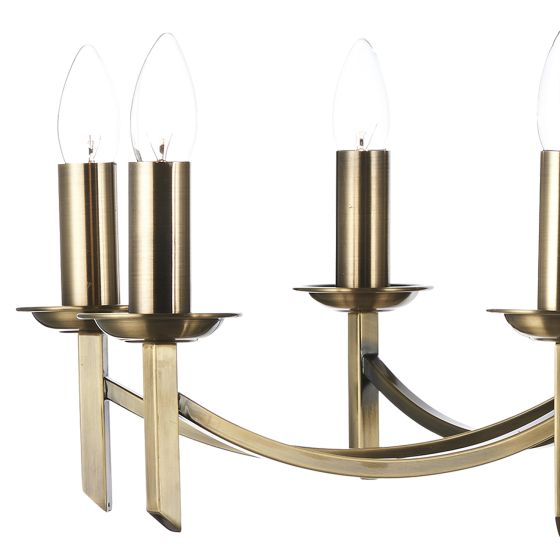 där lighting Ambassador 8 Light Dual Mount Pendant Antique Brass