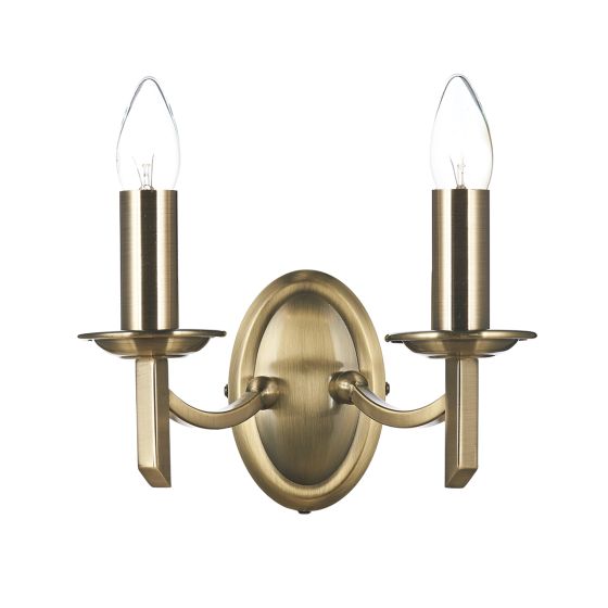 Där Lighting Ambassador Double Wall Bracket Antique Brass