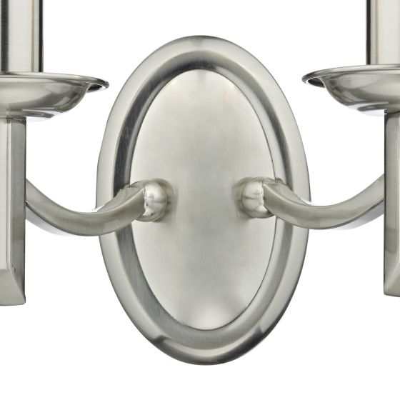 Där Lighting Ambassador Double Wall Bracket Satin Chrome