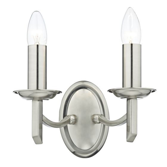 Där Lighting Ambassador Double Wall Bracket Satin Chrome