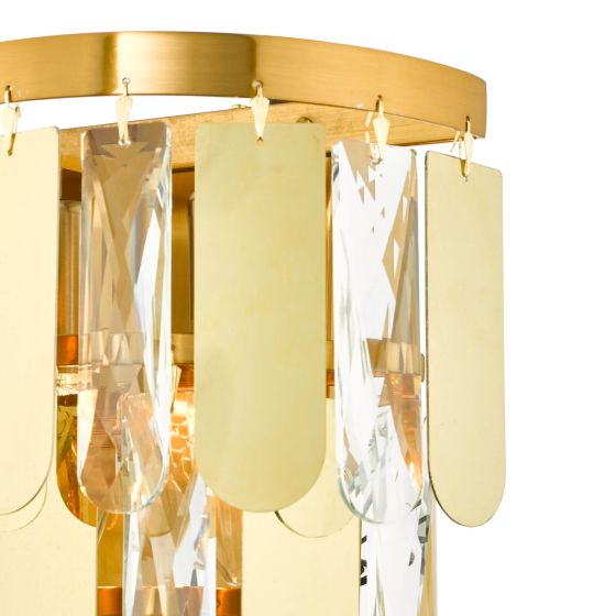 Där Lighting Amira 2 Light Wall Light Polished Gold Crystal