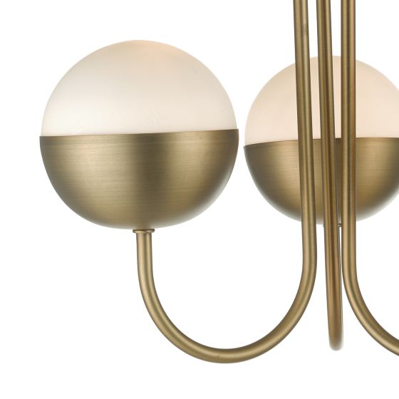 Där Lighting Andre 3 Light Semi Flush Aged Brass Opal Glass
