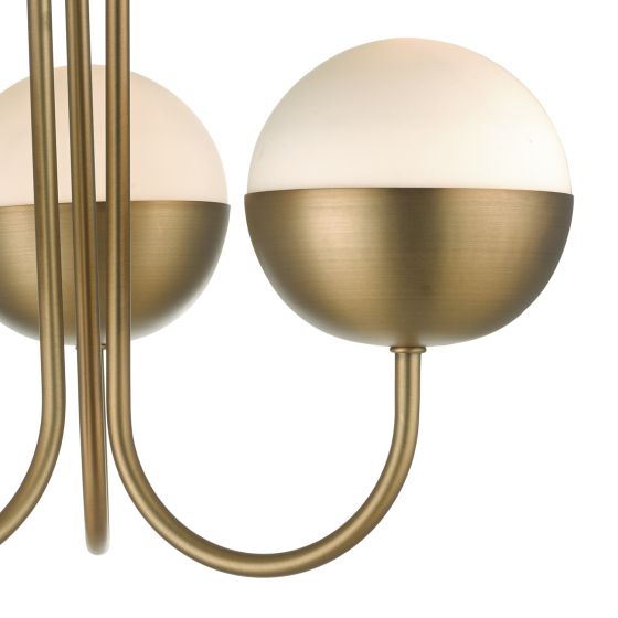 Där Lighting Andre 3 Light Semi Flush Aged Brass Opal Glass