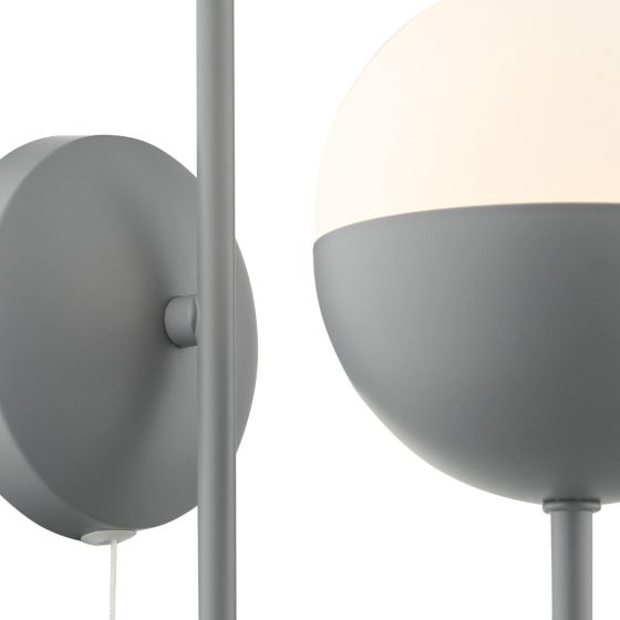 Där Lighting Andre Single Wall Light Grey Opal Glass