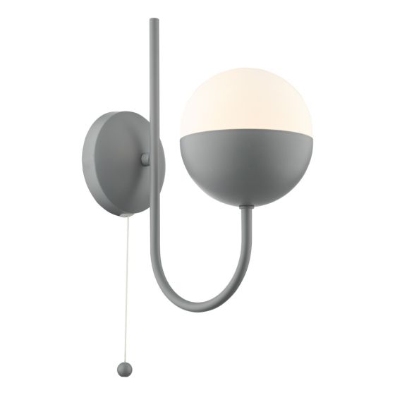 där lighting Andre Single Wall Light Grey Opal Glass