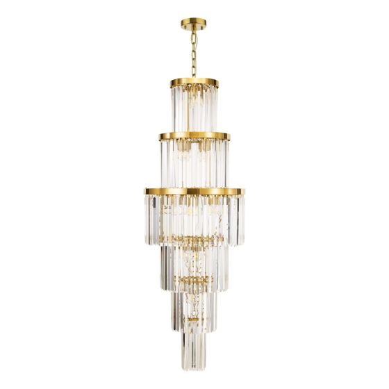 Där Lighting Angel 28 Light Chandelier Crystal And Antique Gold