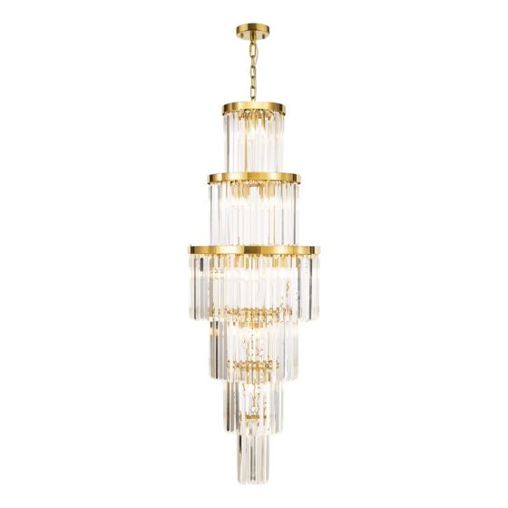 där lighting Angel 28 Light Chandelier Crystal and Antique Gold