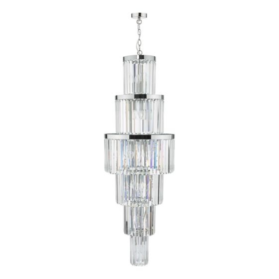Där Lighting Angel 28 Light Chandelier Crystal Polished Chrome