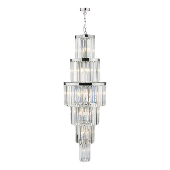 där lighting Angel 28 Light Chandelier Crystal Polished Chrome