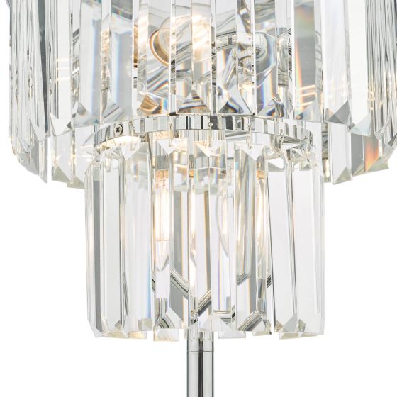 Där Lighting Angel 4 Light Table Lamp Polished Chrome Crystal