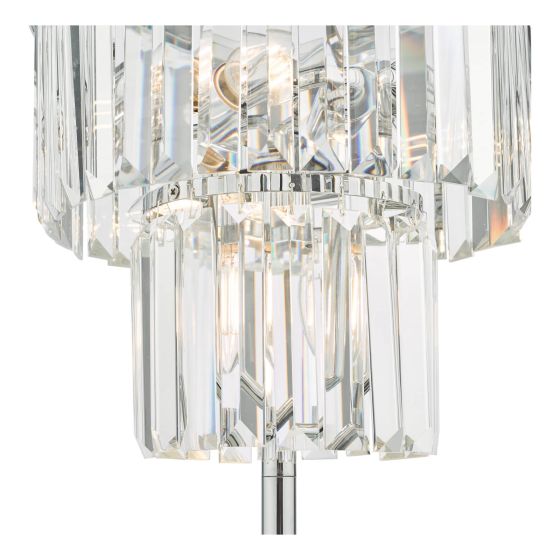 Där Lighting Angel 4 Light Table Lamp Polished Chrome Crystal