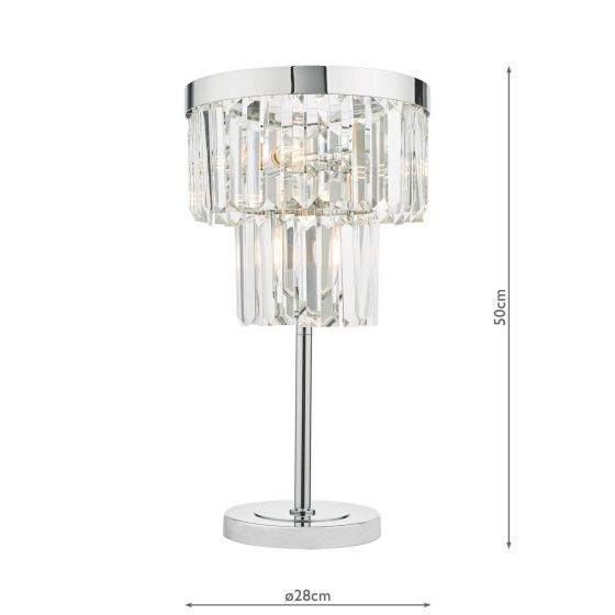Där Lighting Angel 4 Light Table Lamp Polished Chrome Crystal