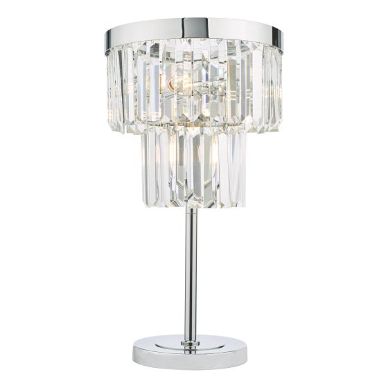 där lighting Angel 4 Light Table Lamp Polished Chrome Crystal
