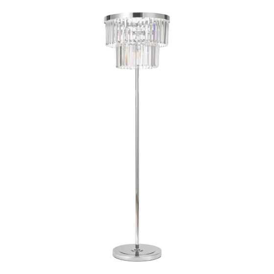 Där Lighting Angel 6 Light Floor Lamp Polished Chrome Crystal