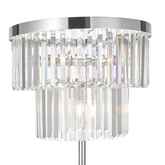 Där Lighting Angel 6 Light Floor Lamp Polished Chrome Crystal