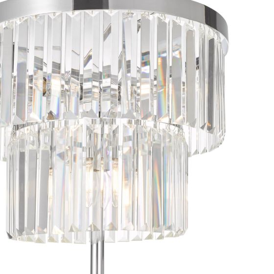 Där Lighting Angel 6 Light Floor Lamp Polished Chrome Crystal