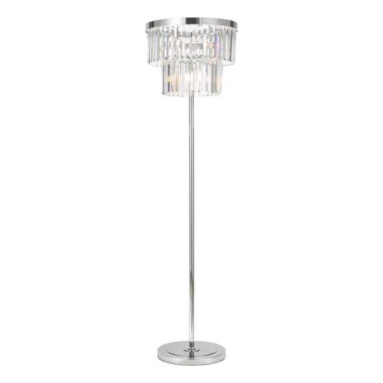 där lighting Angel 6 Light Floor Lamp Polished Chrome Crystal