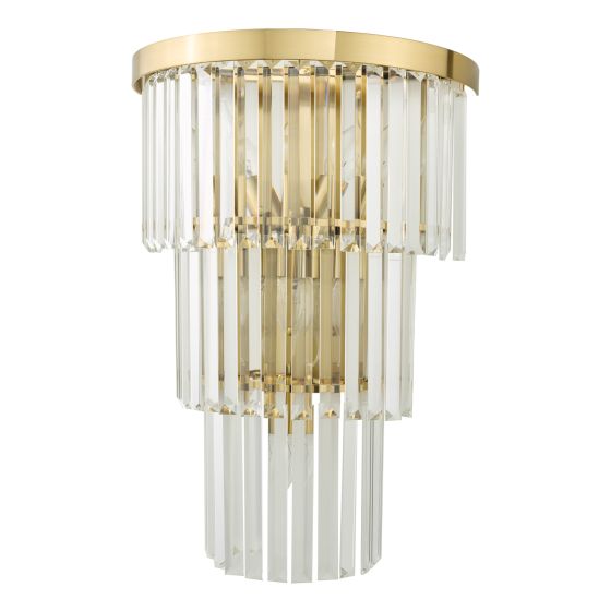 Där Lighting Angel 6 Light Wall Light Crystal And Antique Gold