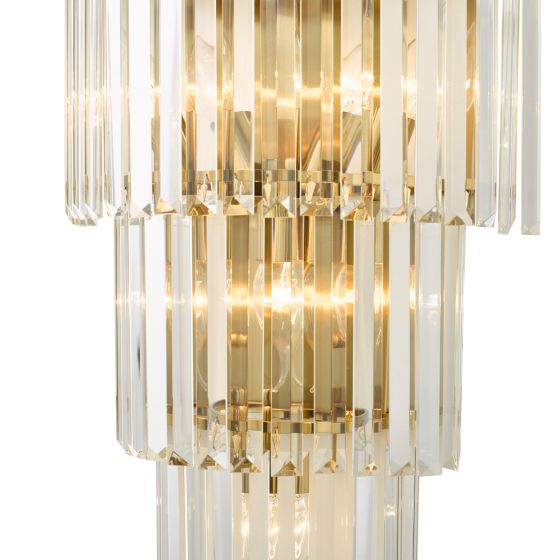 Där Lighting Angel 6 Light Wall Light Crystal And Antique Gold