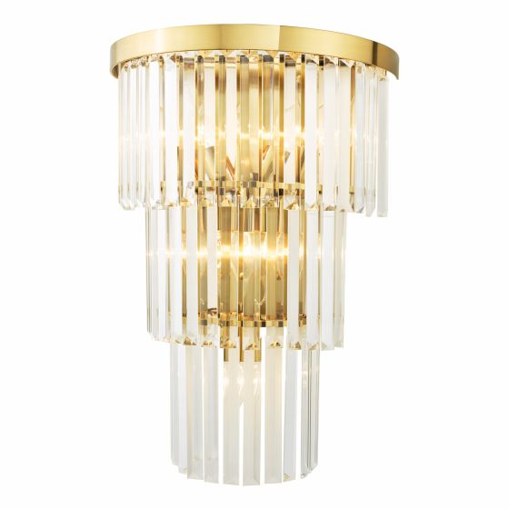 där lighting Angel 6 Light Wall Light Crystal and Antique Gold
