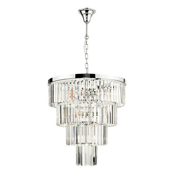 Där Lighting Angel 8 Light Pendant Polished Chrome Crystal