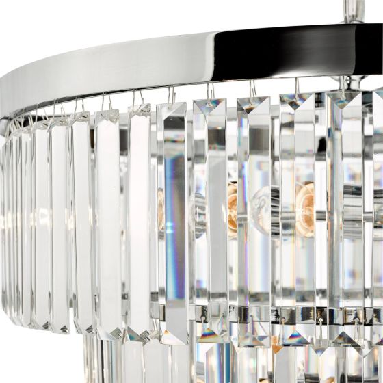 Där Lighting Angel 8 Light Pendant Polished Chrome Crystal