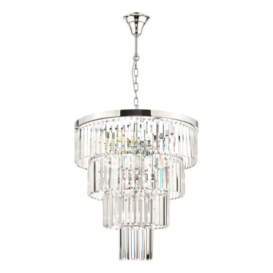 där lighting Angel 8 Light Pendant Polished Chrome Crystal