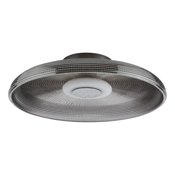 Där Lighting Ansel Flush Smoked Glass And Polished Black Chrome LED