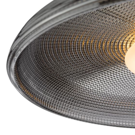 Där Lighting Ansel Flush Smoked Glass And Polished Black Chrome LED