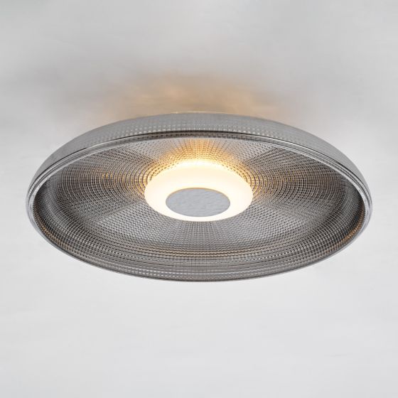 Där Lighting Ansel Flush Smoked Glass And Polished Black Chrome LED