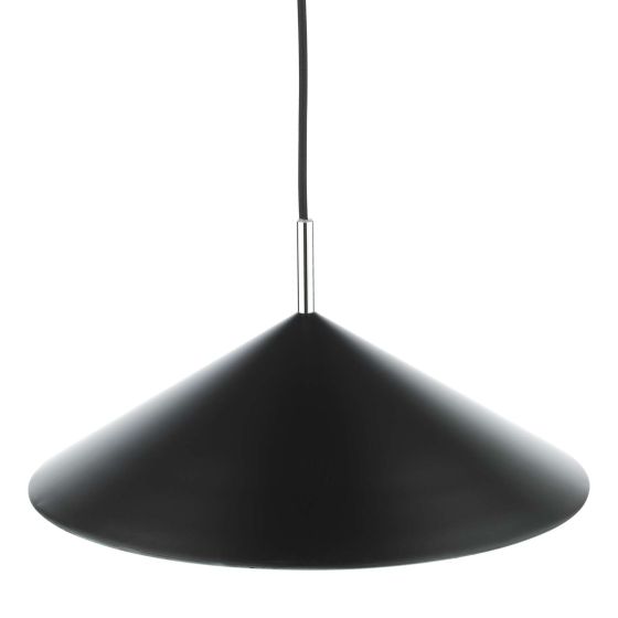 Där Lighting Apex 1 Light Single Pendant Matt Black Polished Chrome
