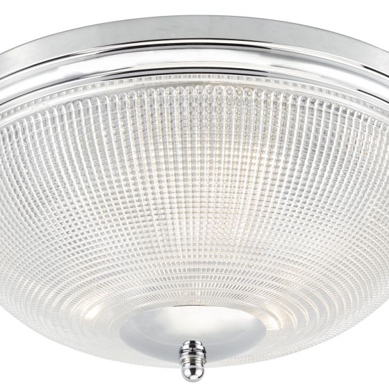 Där Lighting Arbor Bathroom 3 Light Flush Polished Chrome & Glass IP44