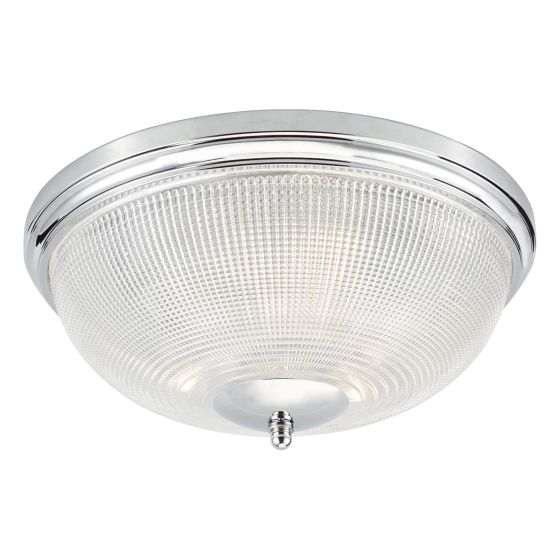 Där Lighting Arbor Bathroom 3 Light Flush Polished Chrome & Glass IP44
