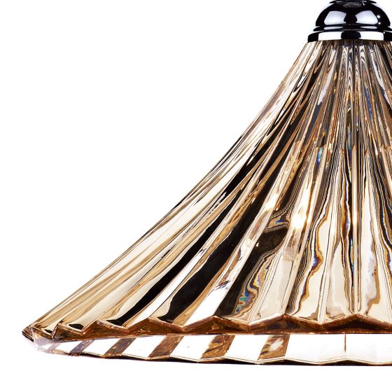 där lighting Ardeche 1 Light Large Pendant Amber Glass & Antique Brass