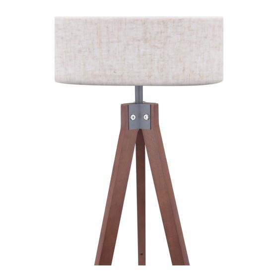 Där Lighting Armitage Tripod Floor Lamp Dark Wood With Shade
