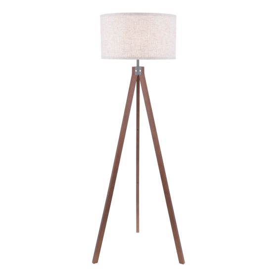 där lighting Armitage Tripod Floor Lamp Dark Wood With Shade