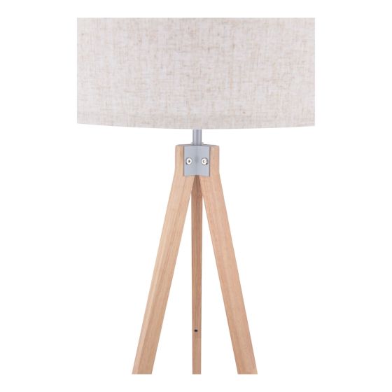 Där Lighting Armitage Tripod Floor Lamp Light Wood With Shade