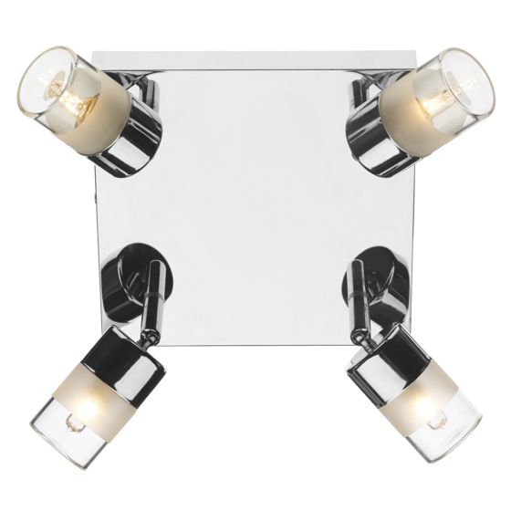 Där Lighting Artemis Bathroom 4 Light Spotlight Polished Chrome Glass IP44