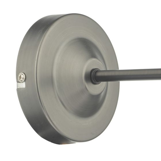 Där Lighting Arvin Industrial Wall Light Antique Chrome With Clear Glass Shade